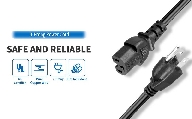 Dây nguồn C15 3 chân US dài 1M NEWLINK lõi 3x1,31mm2 (16AWG) NL-PC15-1M
